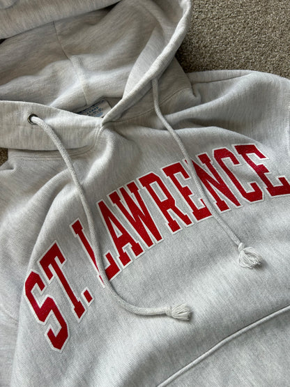 St. Lawrence Reverse Weave Cotton Exchange Hoodie Champion Large Grey