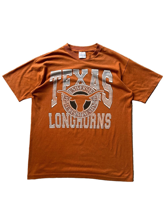 vintage Lee brand t-shirt features Texas Longhorns graphics Tennessee River Tag XL Orange