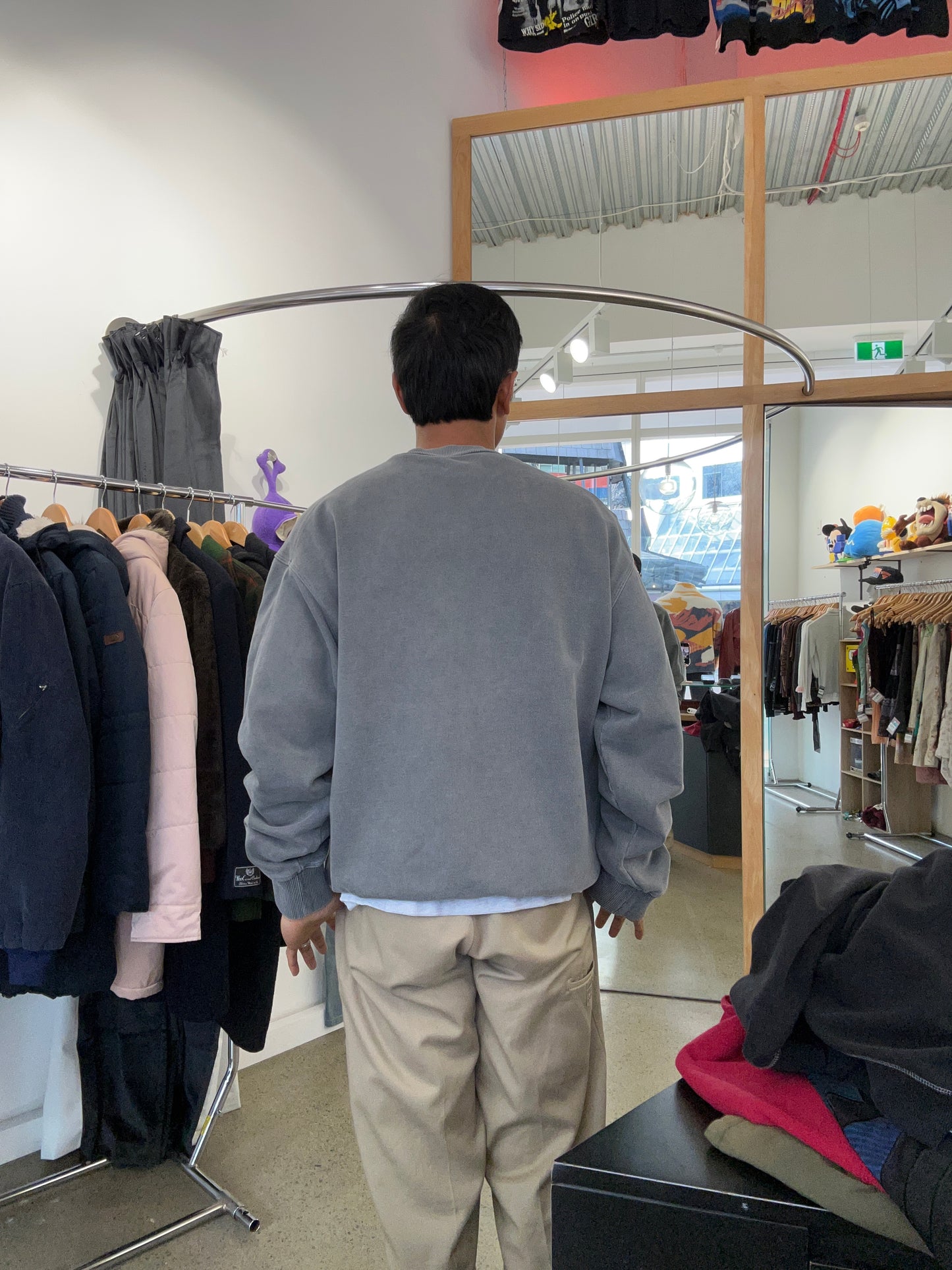 COS crewneck sweatshirt features a washed gray finish for a vintage look Large