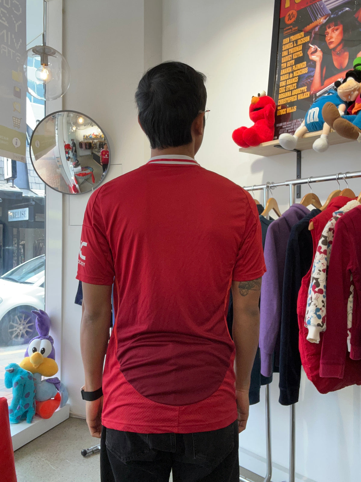 adidas Manchester United 2024/25 Home Jersey in red featuring the Snapdragon sponsor logo Small
