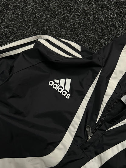 Adidas Men's Windbreaker Activewear Black Quarter Zip Jacket Size Medium