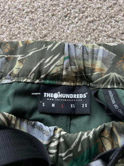 The Hundreds Green Camo Padded Pants, also referred to as the Moro Hybrid Pants. Large 32-36