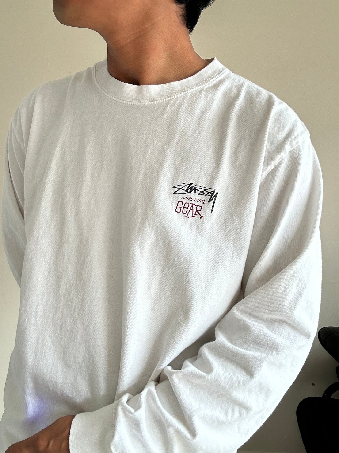 Stussy Australia Big and Meaty White Longsleeve Tee Large