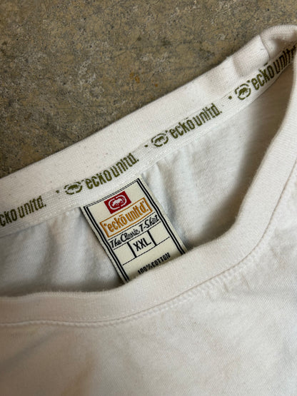 white Ecko Unltd. graphic t-shirt featuring a graffiti-style design 2XL
