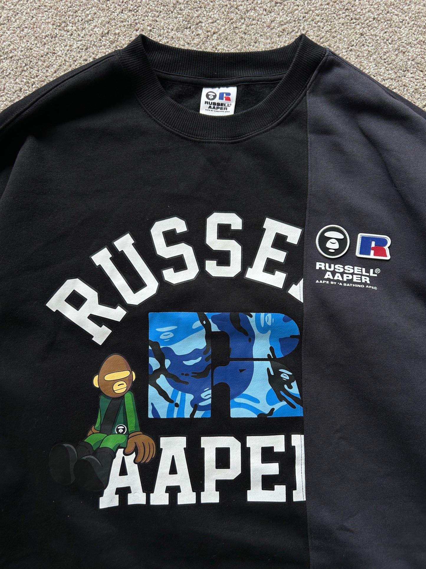 AAPE x Russel Athletic XL Grey Two tone