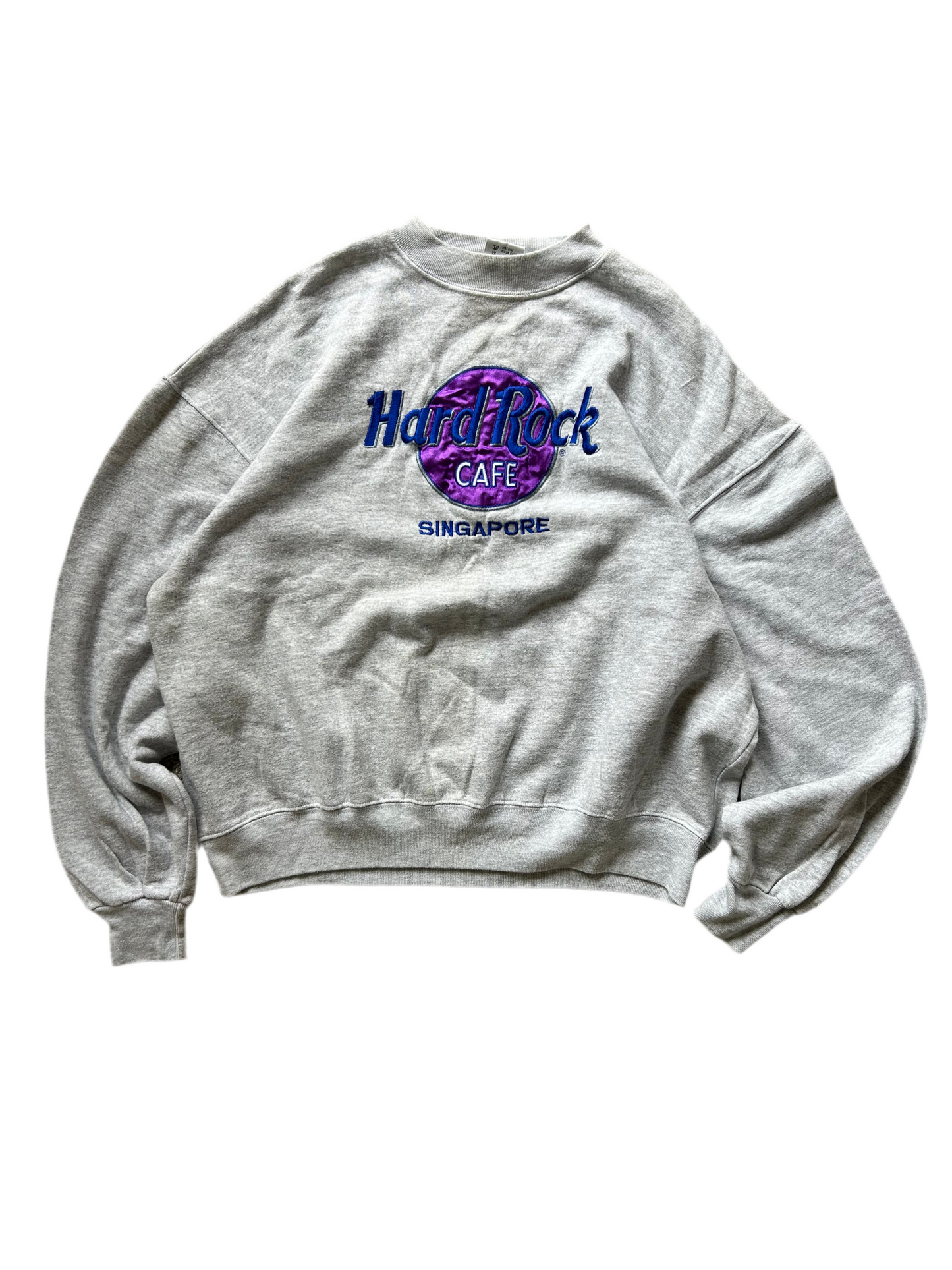 Vintage Hard Rock Cafe Singapore Embroidered  Grey Medium
