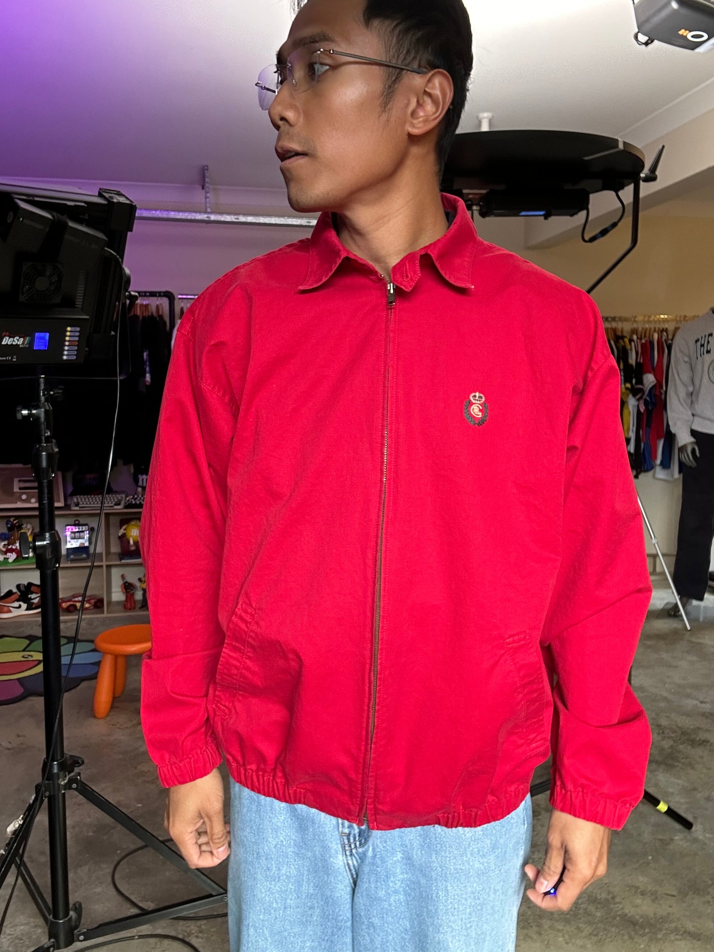 Red vintage Chaps Ralph Lauren Harrington bomber jacket Medium