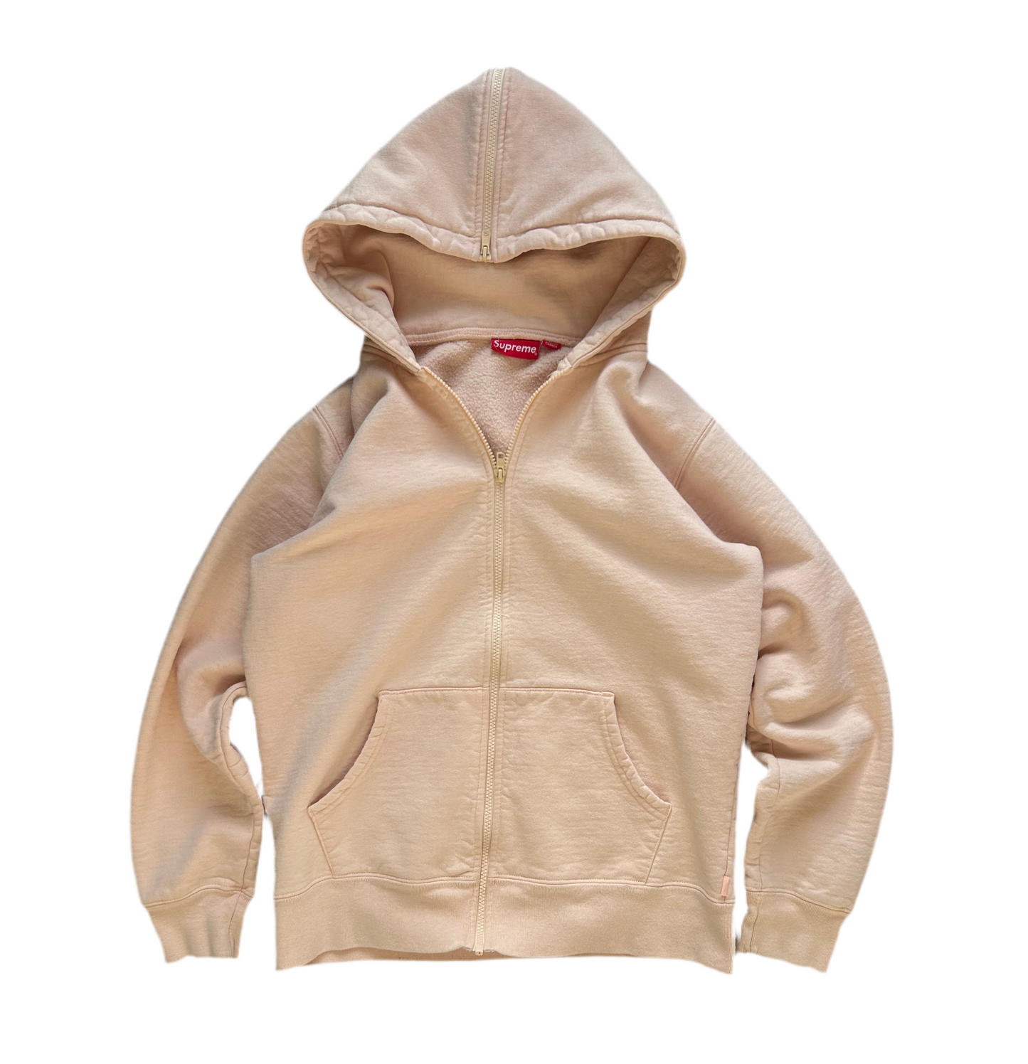 Supreme Split Hood Zip Up Sweat Peach Medium