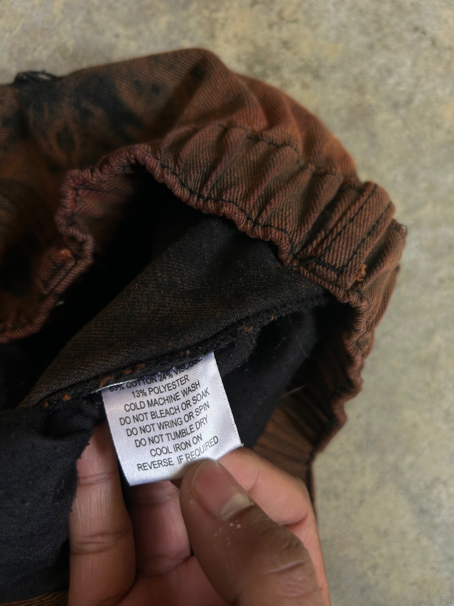 Dangerfield Bleach Dyed Pants size 30 Black