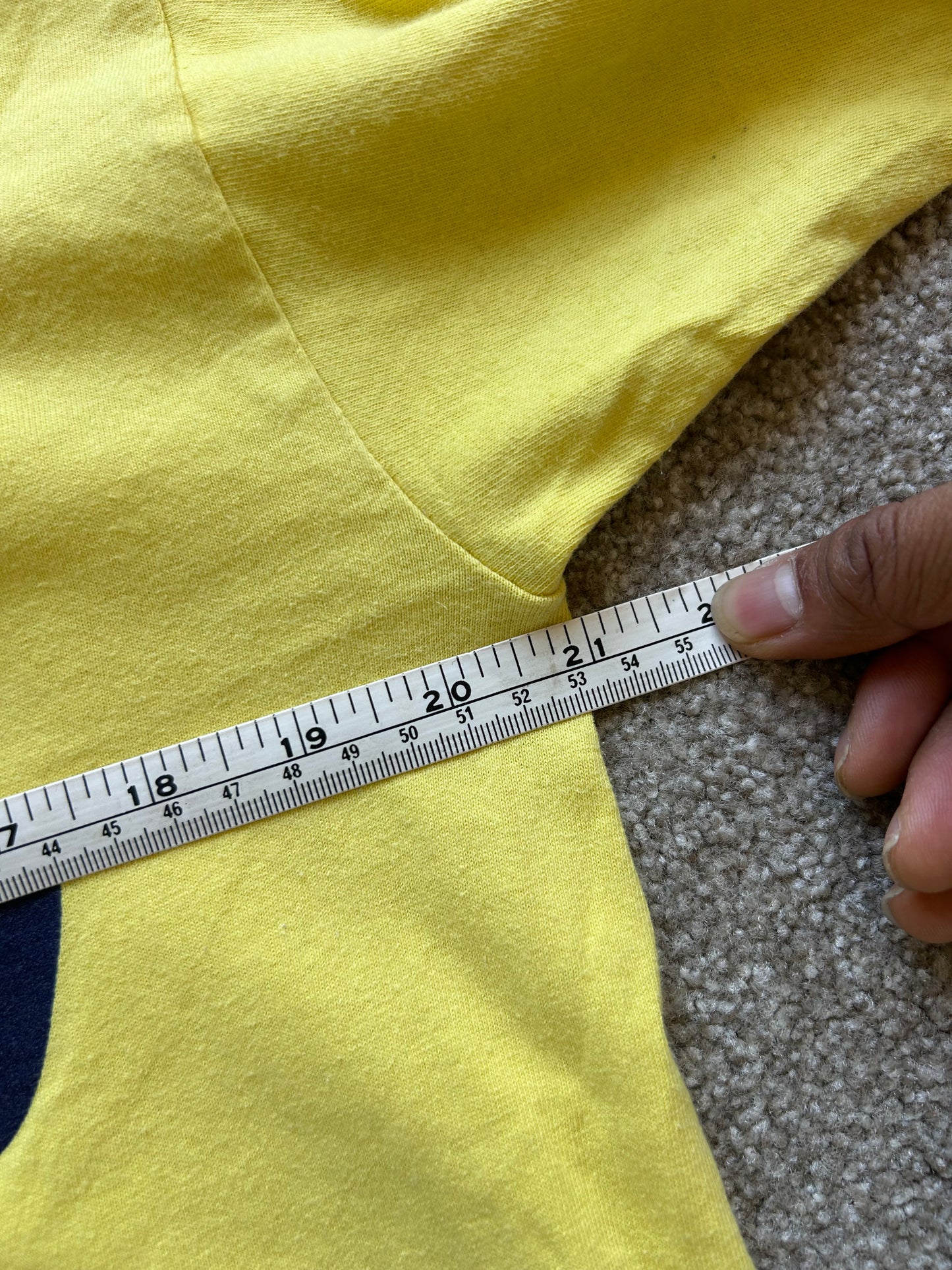 yellow cotton t-shirt with the "Lower" brand logo Vintage Made in USA