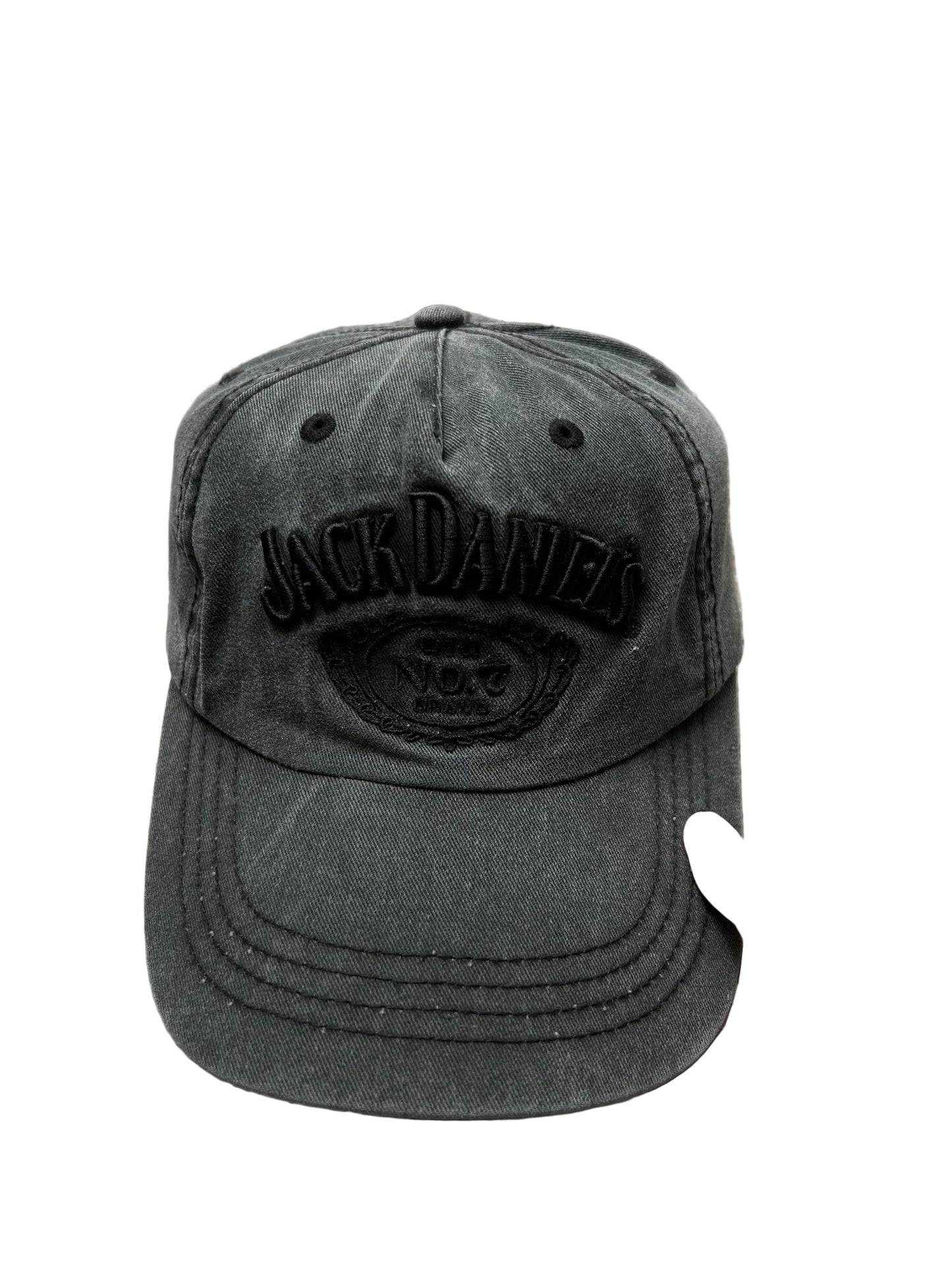 gray Jack Daniel's Old No. 7 Brand baseball cap with black embroidered logos OSFA