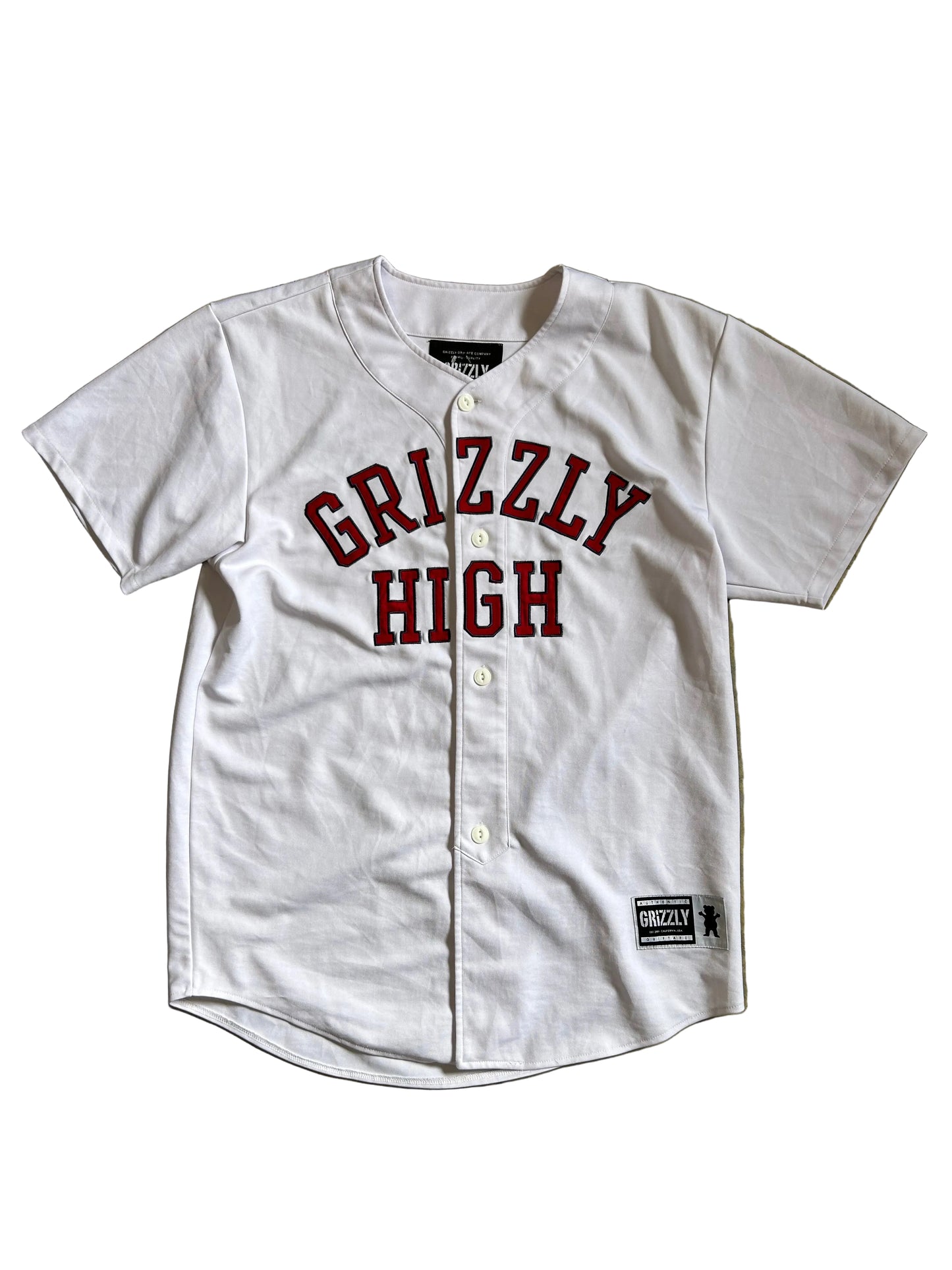Grizzly Griptape "Grizzly High" baseball jersey White Large