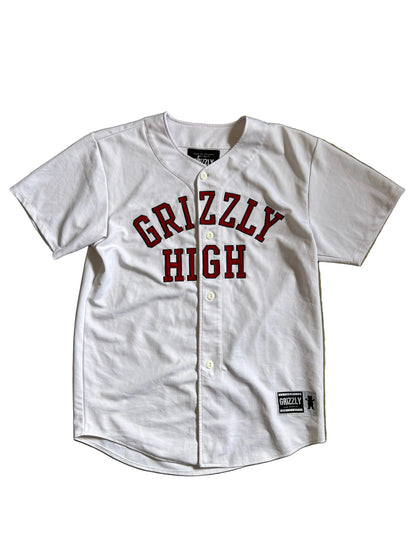 Grizzly Griptape "Grizzly High" baseball jersey White Large