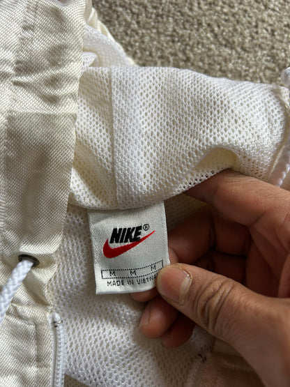 Vintage Nike Half Zip Jacket Windbreaker Shiny Cream Large