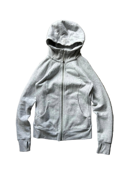Lululemon Scuba Full-Zip Hoodie in grey cotton fleece size 6 Small