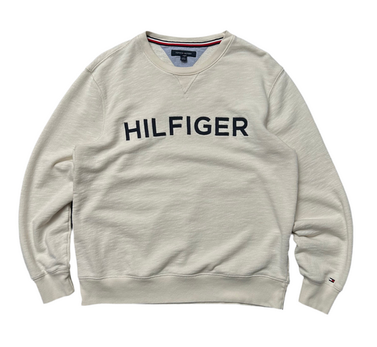 HILFIGER CREW NECK JUMPER Large Cream