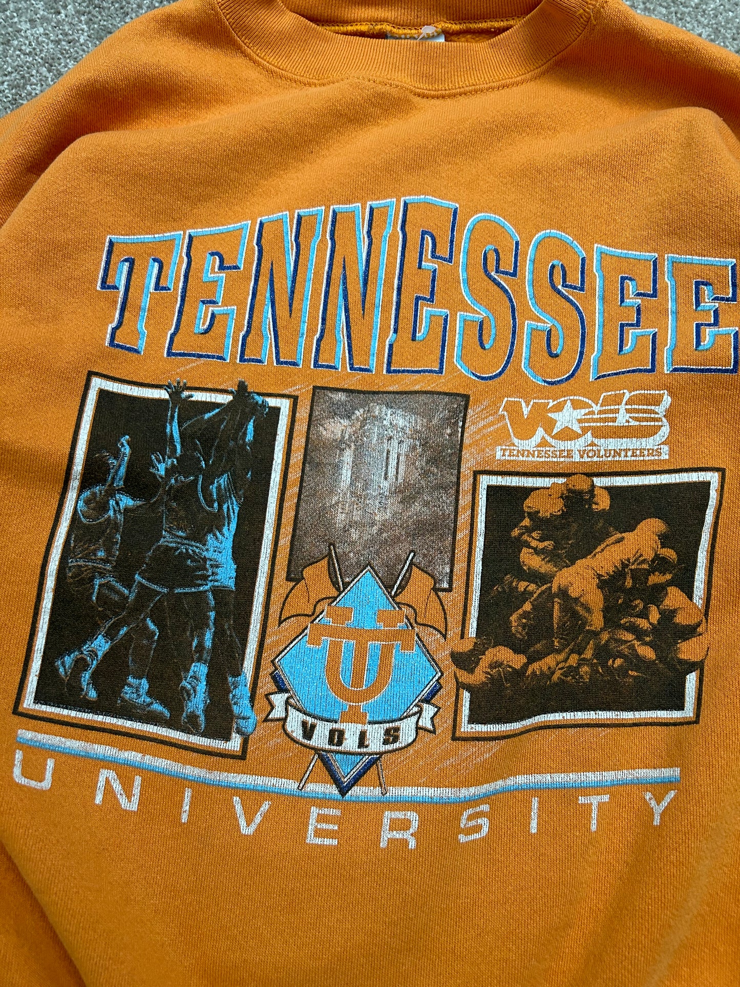 Vintage University Of Tennessee Sweatshirt Mens XL Orange Pullover 90s Salem Tag