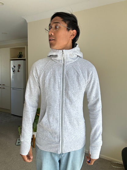 Lululemon Scuba Full-Zip Hoodie in grey cotton fleece size 6 Small