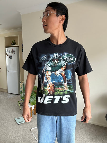 vintage Y2K New York Jets T-shirt, likely featuring running back Curtis Martin Black Medium