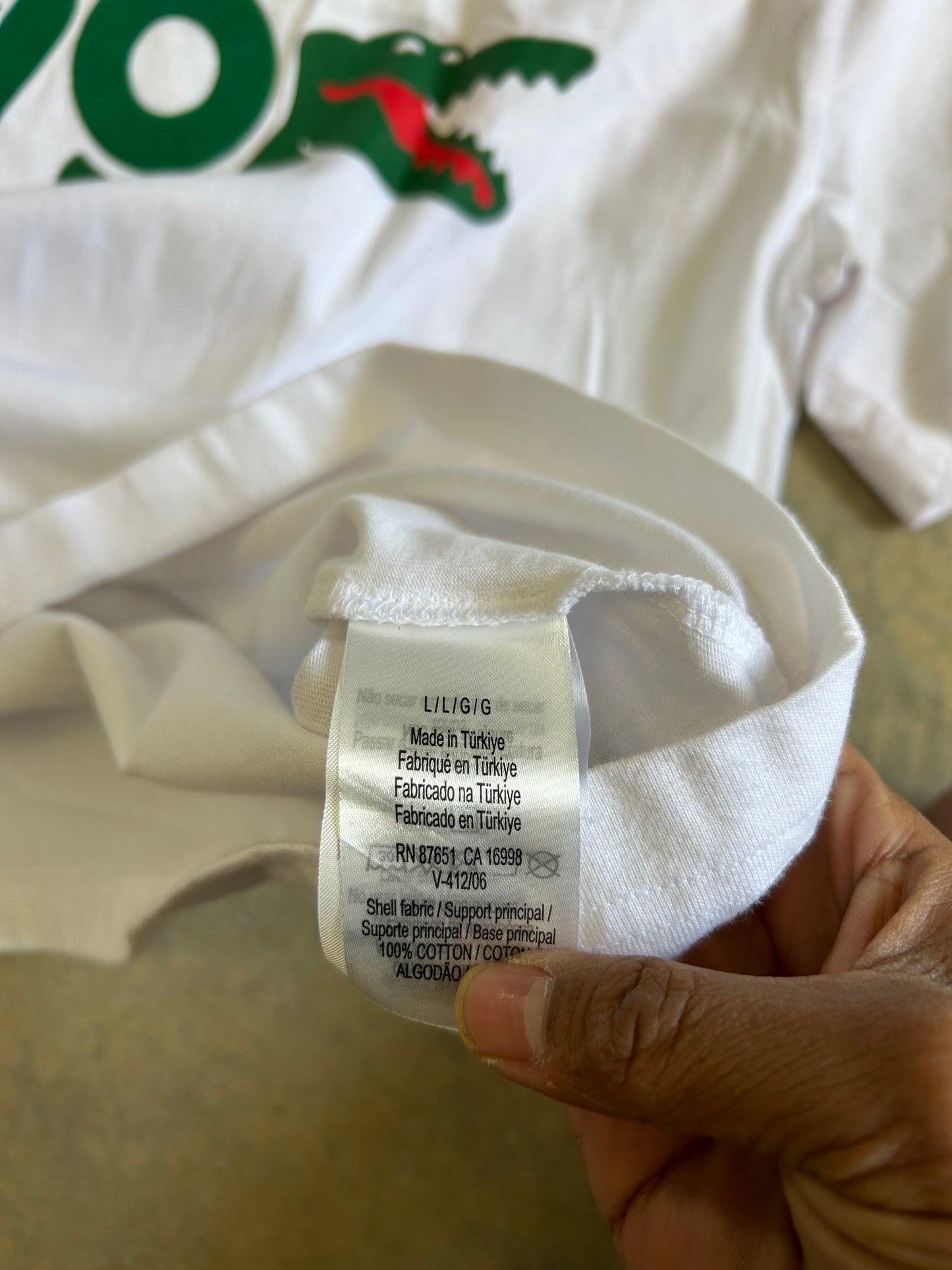 Lacoste 90th Anniversary Collector T-shirt, a limited edition piece designed to celebrate 90 years of the brand Large White