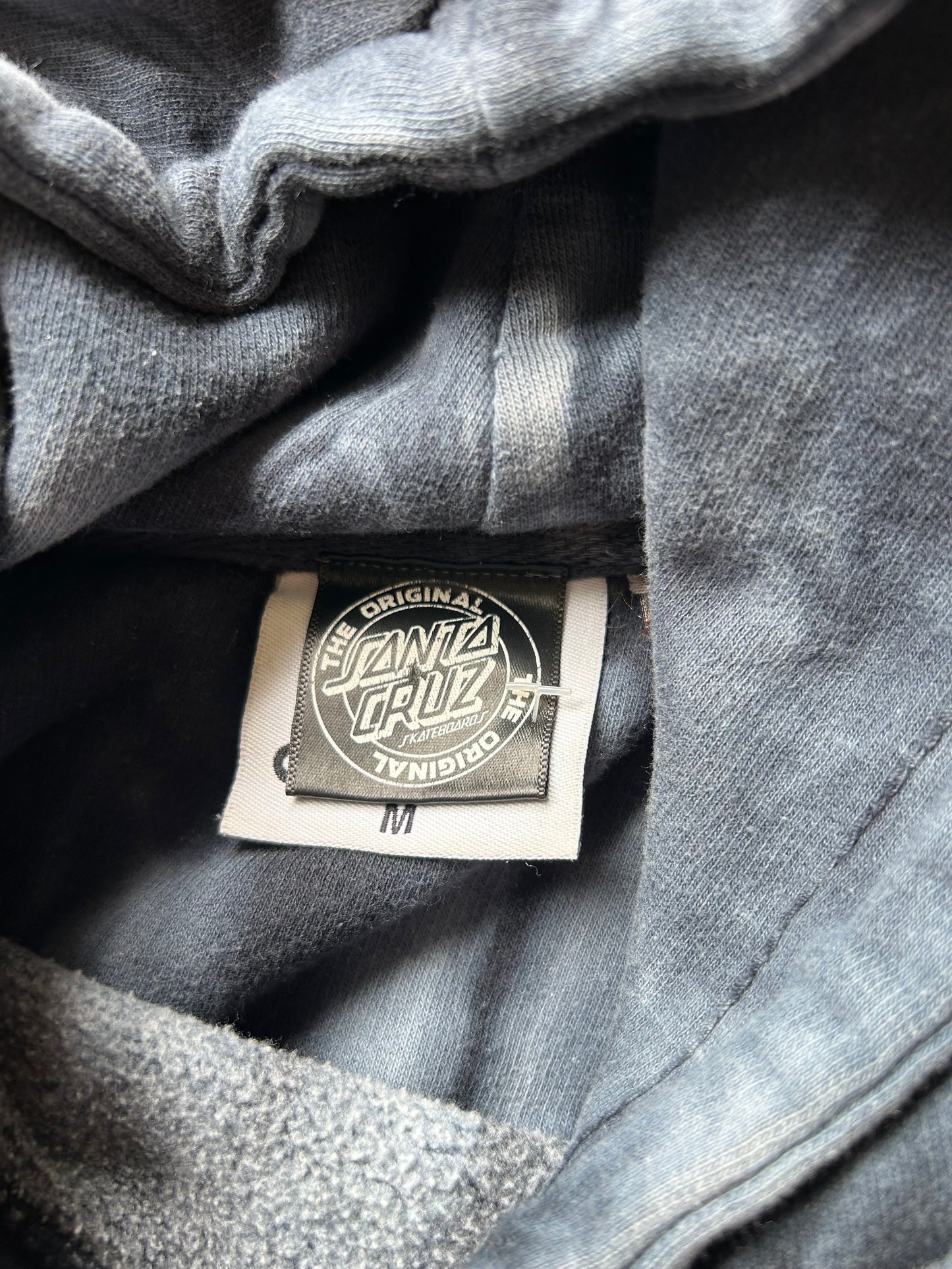 Santa Cruz Skateboards Adult Pullover Hoodie, featuring a Colortone black and gray tie-dye design Large