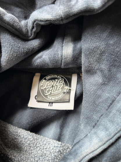 Santa Cruz Skateboards Adult Pullover Hoodie, featuring a Colortone black and gray tie-dye design Large