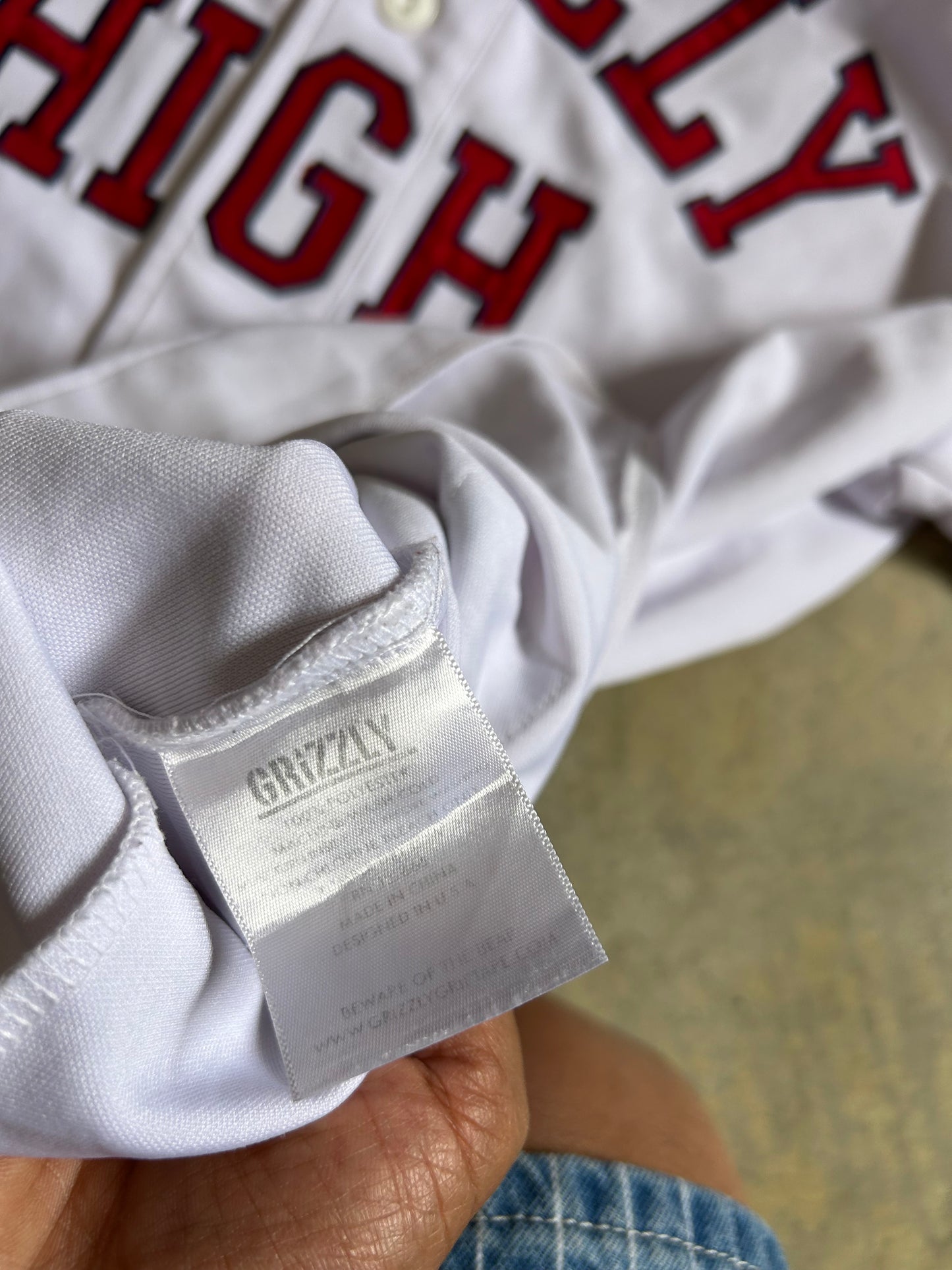 Grizzly Griptape "Grizzly High" baseball jersey White Large