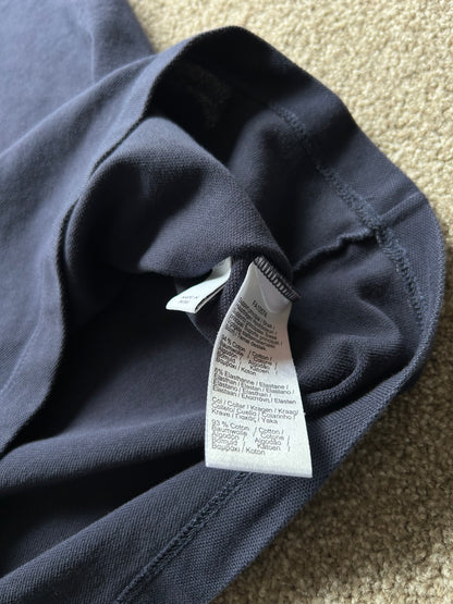 Men's Lacoste Polo Large Navy Blue Leather Patch