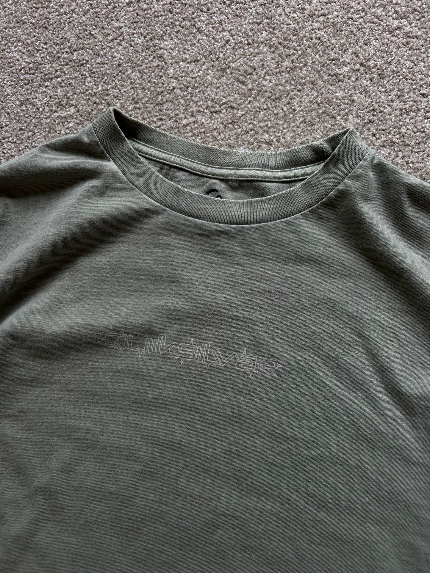 Quicksilver Green Tee Tshirt Medium Oversize Large Fit