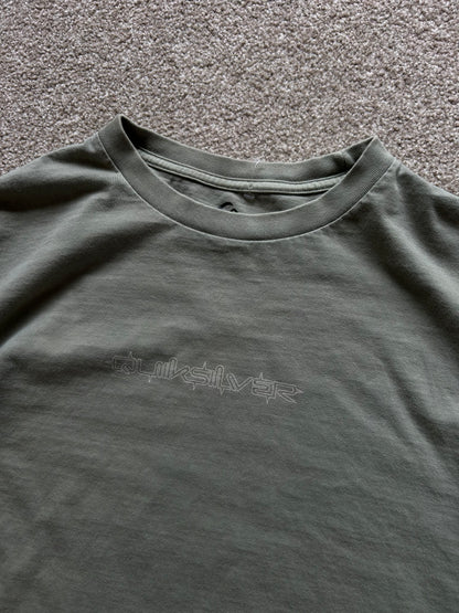 Quicksilver Green Tee Tshirt Medium Oversize Large Fit
