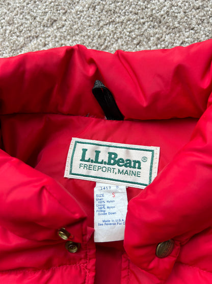 Vintage LL Bean Down Vest Red Small Made in USA
