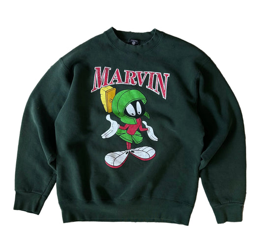 Vintage dark green Warner Bros. Looney Tunes Marvin the Martian crewneck sweatshirt Medium