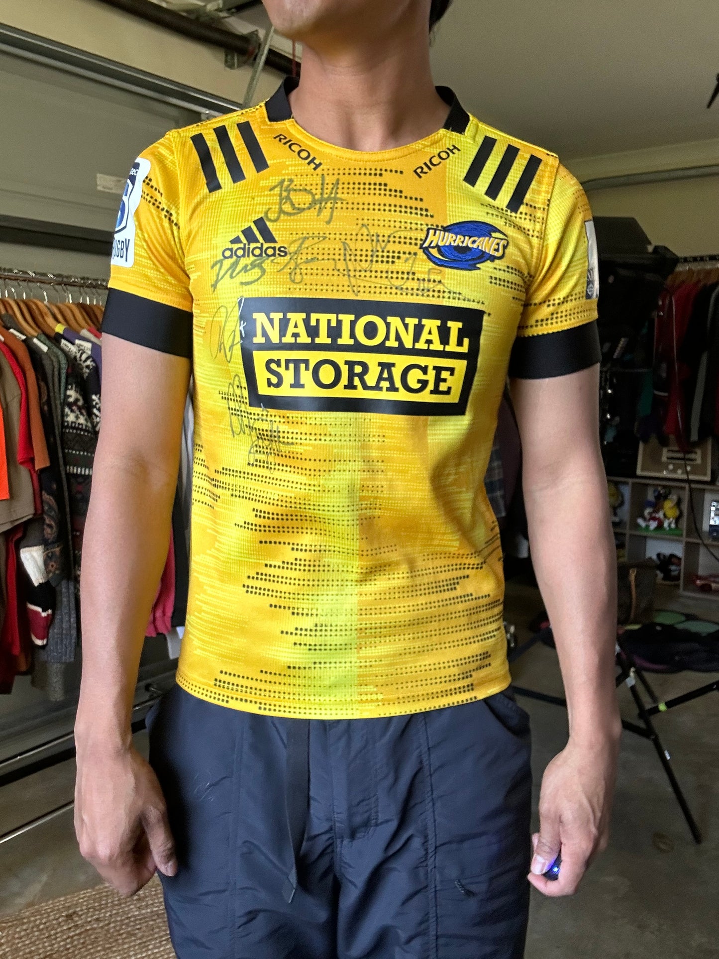 Adidas Hurricanes Home Jersey Yellow Signed Size XS