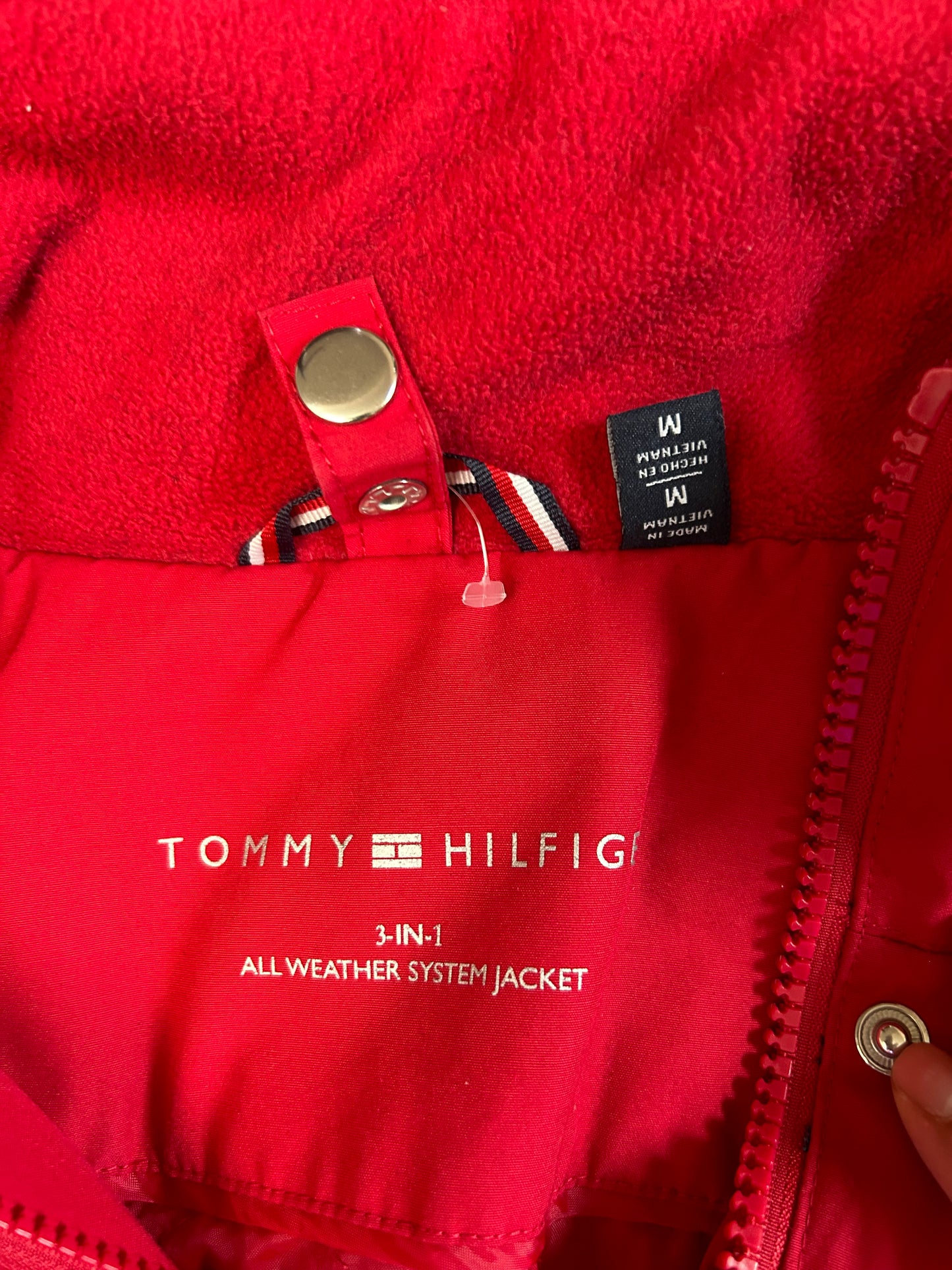Women's Tommy Hilfiger 3-in-1 Systems Anorak Jacket Red Medium Navy