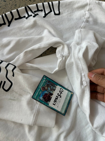 Stussy Pink Logo Checkerboard White Long Sleeve Medium (Worn Condition)