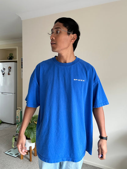 blue short-sleeve SpaceX Falcon 9 graphic T-shirt 2XL