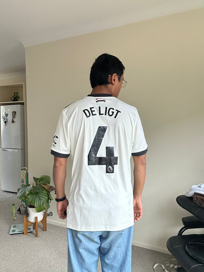 Adidas Matthijs de Ligt Manchester United 24/25 away football shirt Medium White