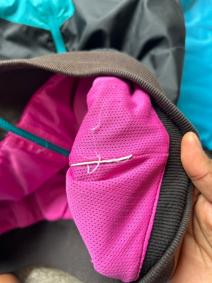 Nike Sportswear Windrunner Jacket in a black, teal, and purple colorway Large