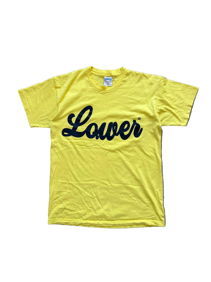 yellow cotton t-shirt with the "Lower" brand logo Vintage Made in USA