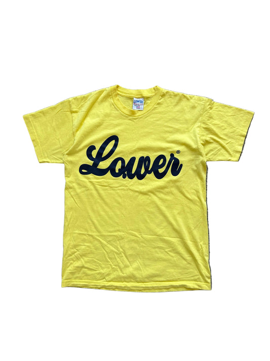 yellow cotton t-shirt with the "Lower" brand logo Vintage Made in USA