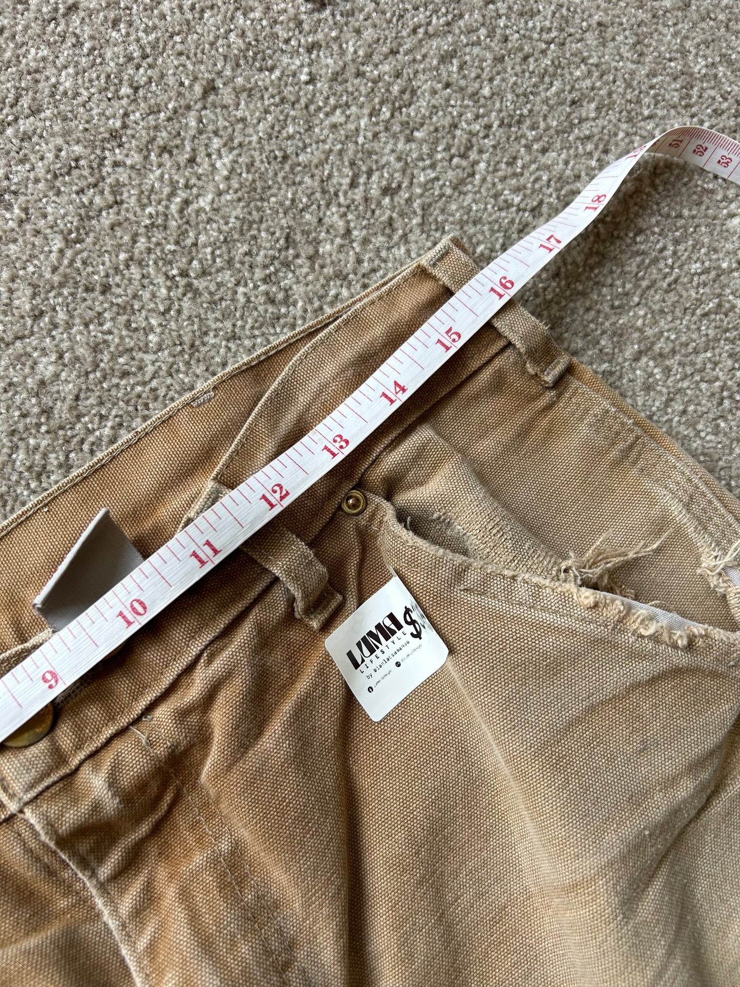 Carhartt Vintage Double Knee Khaki Pants 32 waist 39 Length
