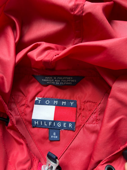 Vintage Tommy Hilfiger Hooded Rain Jacket Nylon size Large Red