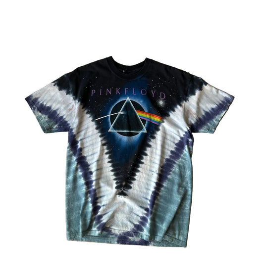 The Dark Side of the Moon prism Pink Floyd "Pyramid V" tie-dye t-shirt made by Liquid Blue Large