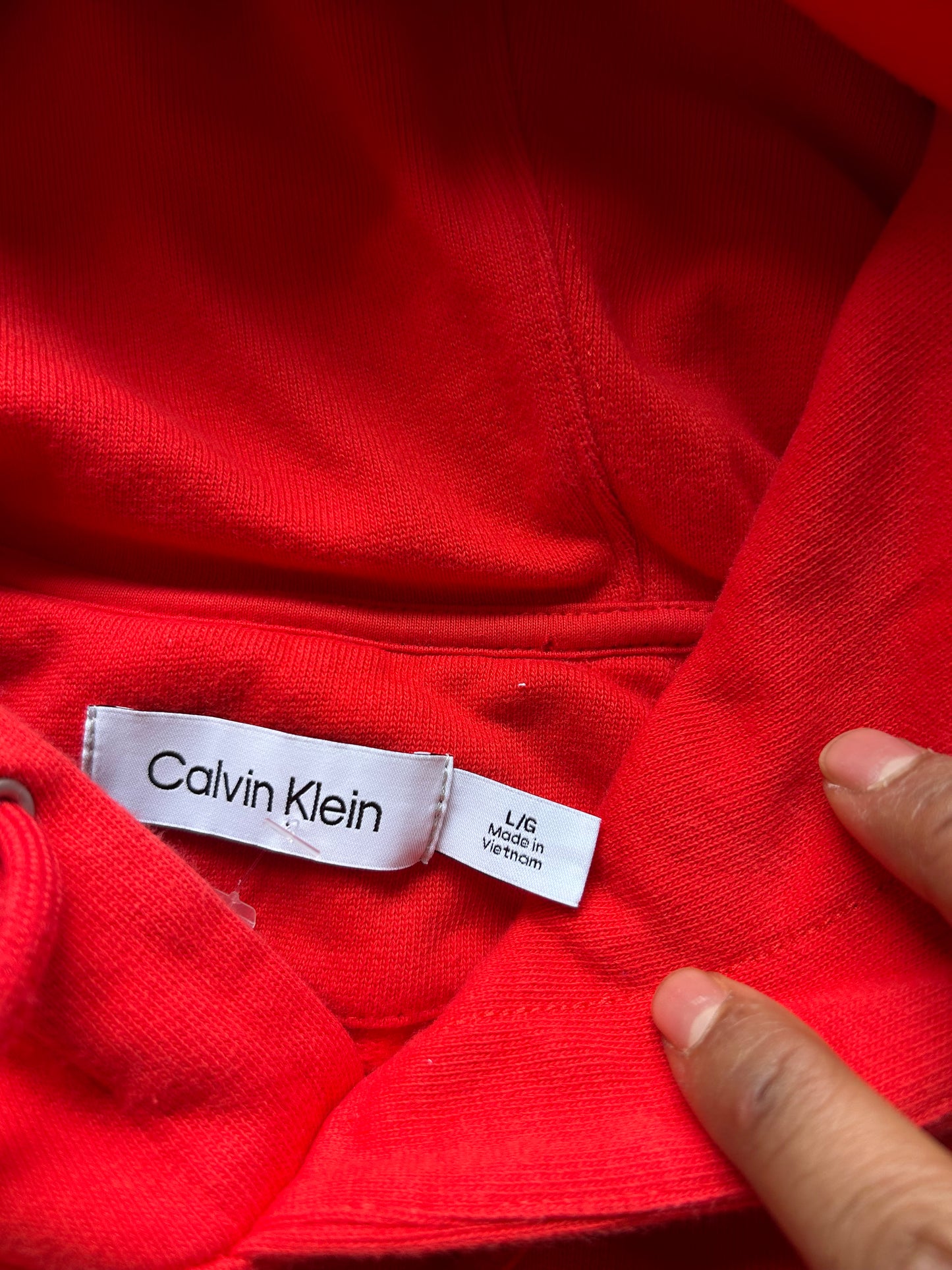 Calvin Klein Orange Hoodie Large Oversize Boxy