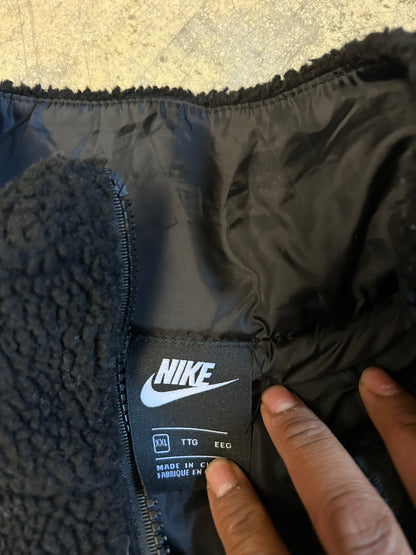 Nike Big Swoosh Sherpa Fleece Jacket Black