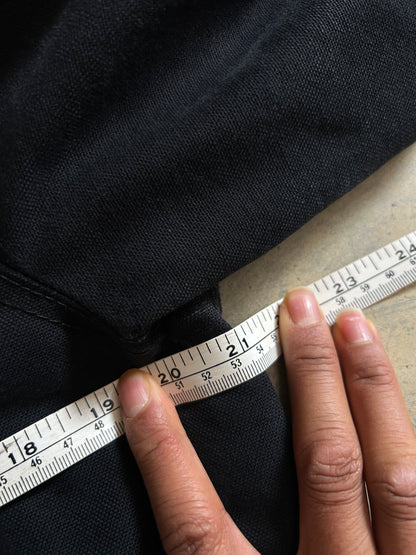 black hooded jacket from the Lands' End Workwear line, featuring a quilted lining Medium