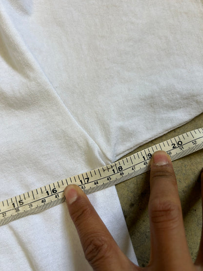 white cotton t-shirt featuring a "Wellington" graphic Small Anvill Blue Tag