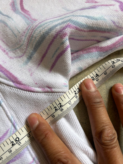 Champion Reverse Weave crewneck sweatshirt featuring a marble-style dye pattern Medium White