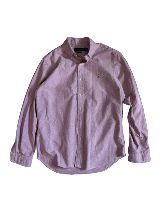 Dark pink shirt is a Polo Ralph Lauren classic fit Oxford button-down Medium