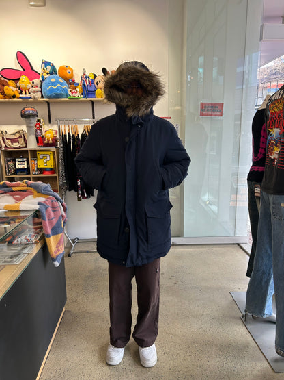 Uniqlo Puffer Ultra Warm Down Coat XL Navy Blue